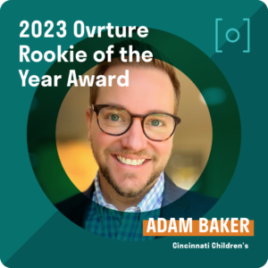 award badge for Adam Baker of Cincinnati Children's