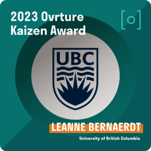 Leanne Bernaerdt of University of British Columbia with Kaizen Award