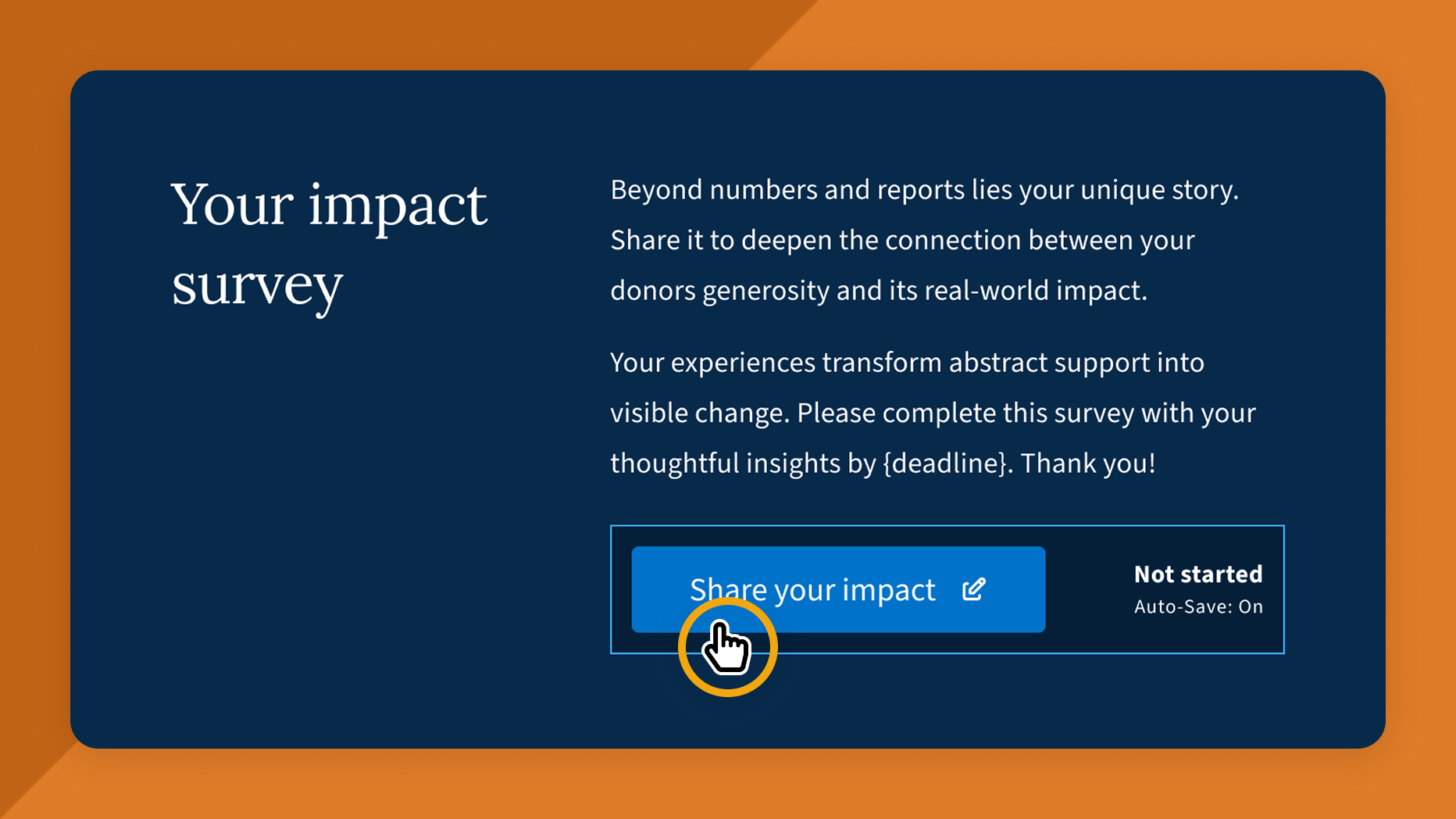 screenshot of Ovrture's impact survey feature. This is one of our platform features.
