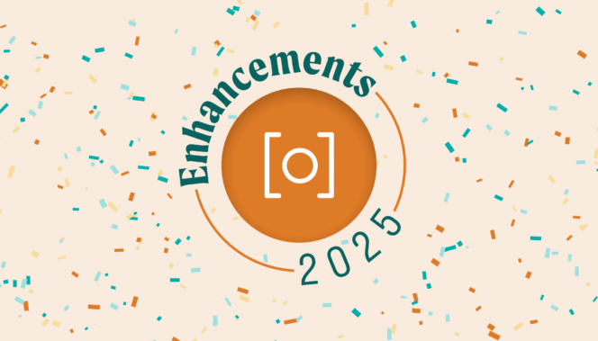 Image with confetti and words Enhancements 2025, highlighting Ovrture's updates this year.