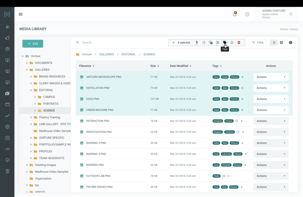 Multi-select for easy organization